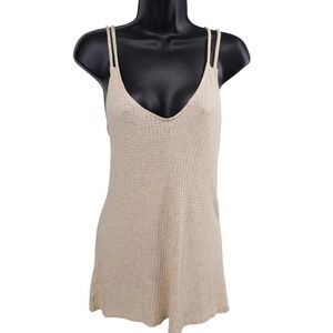 Silence + Noise Urban Outfitters Ivory Knit Strappy Open Back Top XS NWT